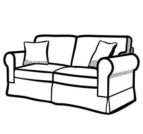 sofa clipart|couch clip art black and white.